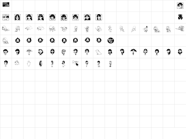 Azudings 1 Regular  glyph index