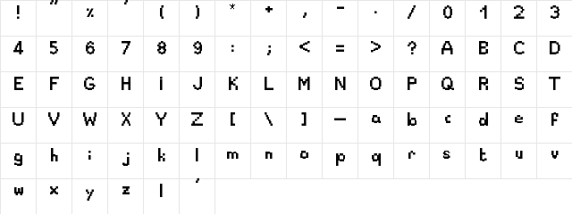 Draxel Regular  glyph index
