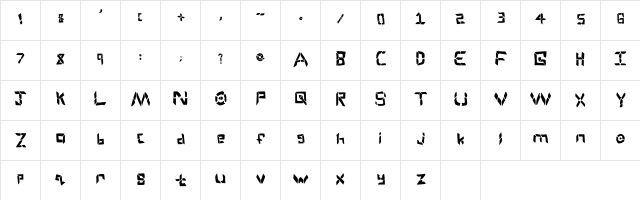 Cyber Sans Font Regular  glyph index