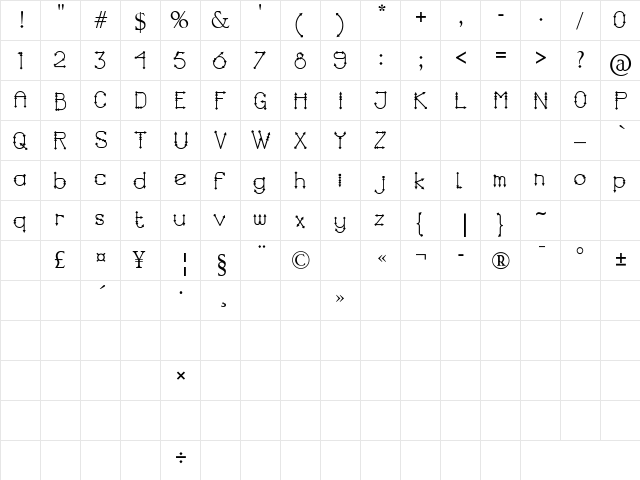 King Arrow Regular  glyph index