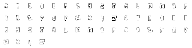 Vandal On The Fluid Regular  glyph index