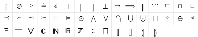 cmsy10 Regular  glyph index