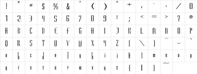 Picassos Expanded 2 Regular  glyph index