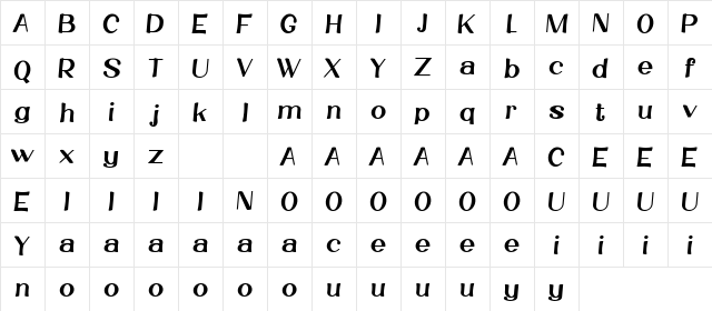 Karlin Regular  glyph index