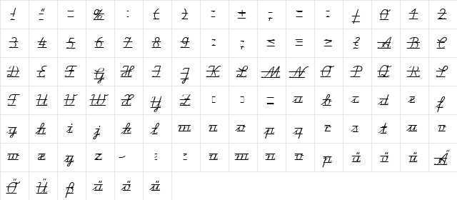 LA El 2 Normal  glyph index