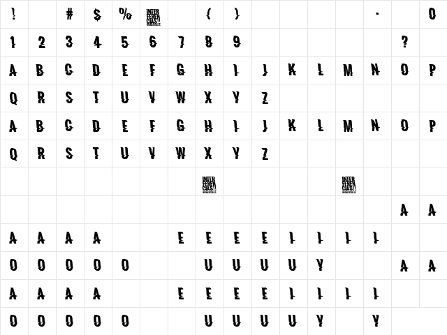 Interferencias Regular  glyph index