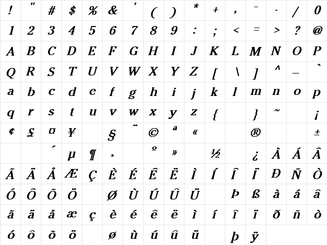 Nobody's Fault 5 Regular  glyph index