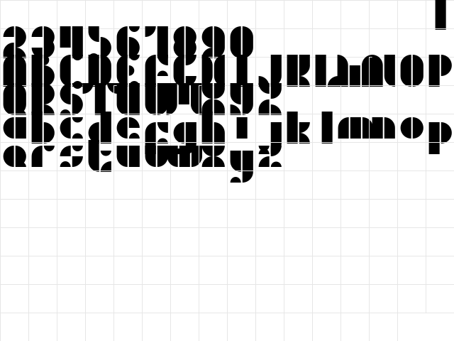 sembarang DEMO Regular  glyph index