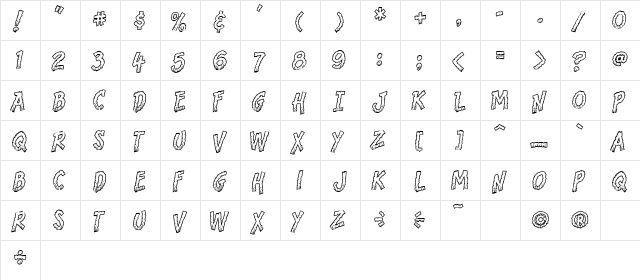 CC Bronto Burger Well Done  glyph index