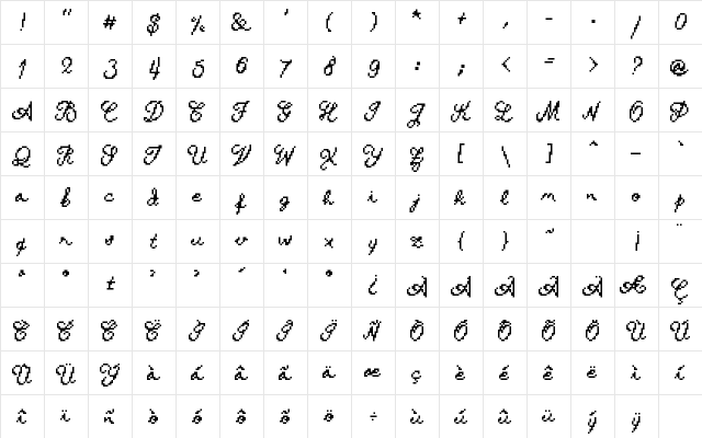Cavalhatriz Medium  glyph index