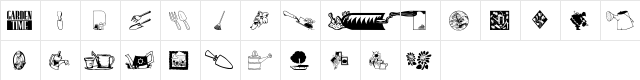 Garden Time Regular  glyph index