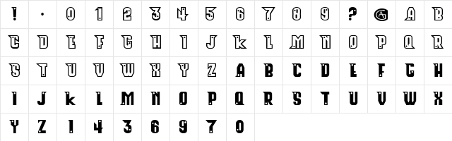 Structure Regular  glyph index