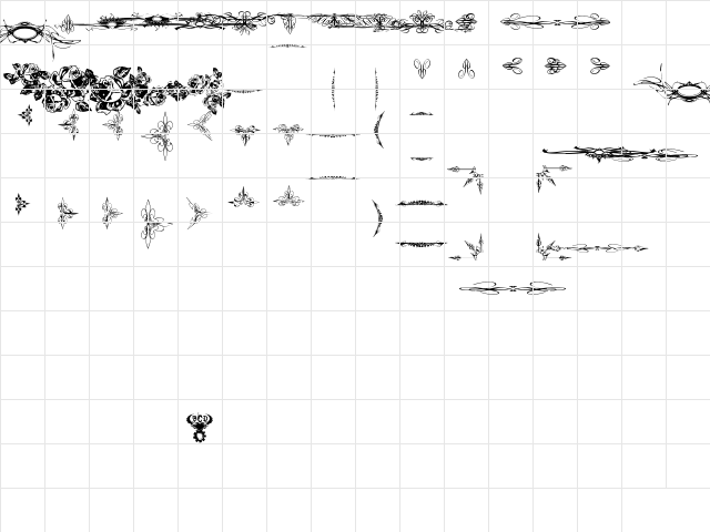 Eutemia Ornaments Regular  glyph index