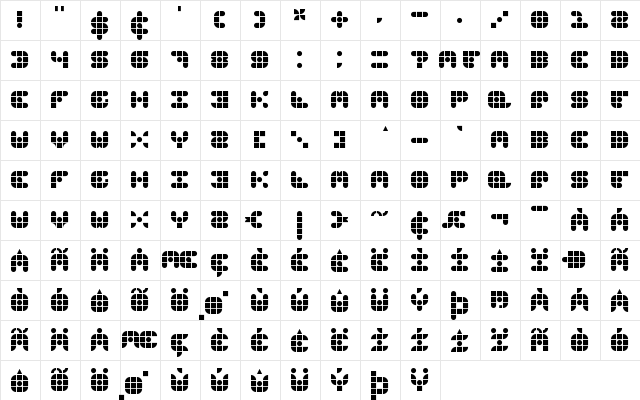 Gridder Soft Regular  glyph index