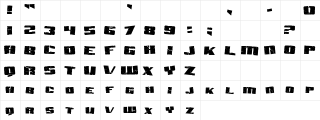 Cracaking Land Regular  glyph index