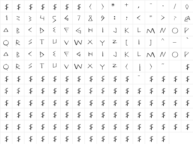 Triatlhon In Regular  glyph index
