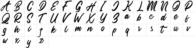 Delight place Regular  glyph index