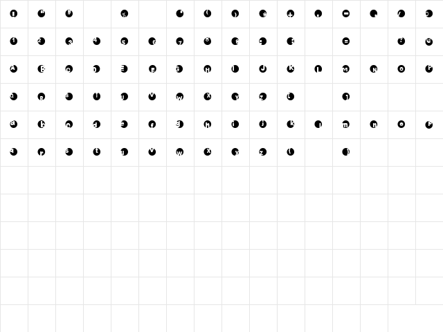 2Peas Circles Regular  glyph index