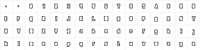 Ngking font Regular  glyph index