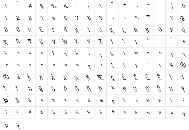 FZ JAZZY 21 CRACKED LEFTY Normal  glyph index