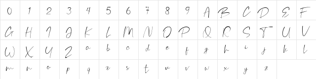 burdette Regular  glyph index