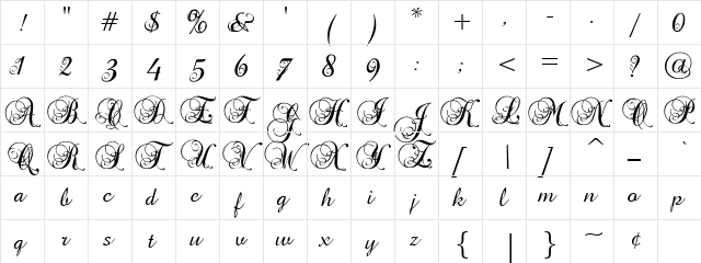 Precious Precious Regular  glyph index