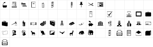 Carr Government Regular  glyph index
