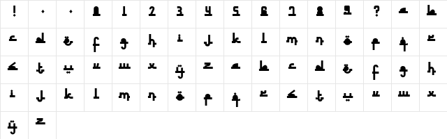 Revolusi Timur Tengah Regular  glyph index