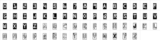 Dymo Grunge Bubble Regular  glyph index