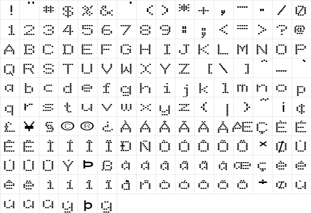 FZ DIGITAL 9 EX Normal  glyph index