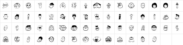 SakabePeople01 Regular  glyph index