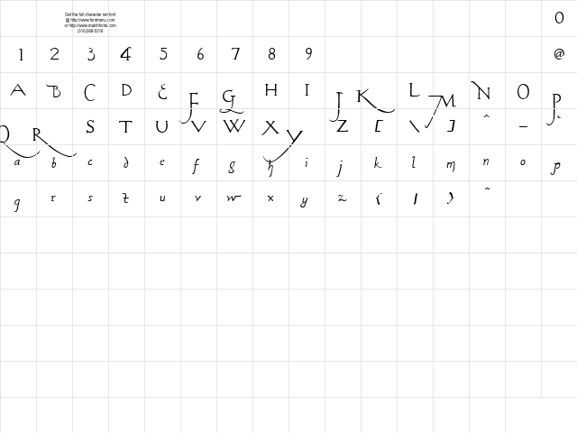 Rodolphe Tryout Regular  glyph index