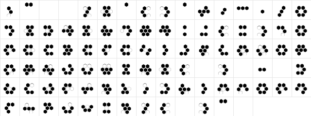 Sixgun Regular  glyph index