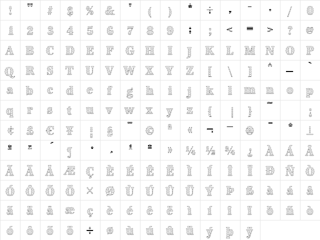 IrisBeckerGradoN-ExBold Normal  glyph index