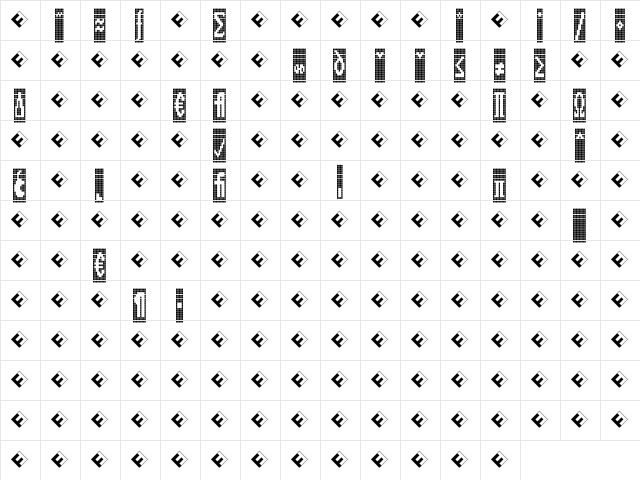 CallNineL-NegativExp Regular  glyph index