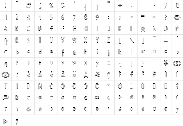 FZ BASIC 16 HOLLOW EX Normal  glyph index