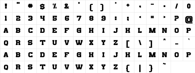 Bills Mafia Regular  glyph index