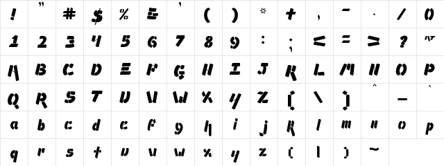 Ampad Solid Regular  glyph index