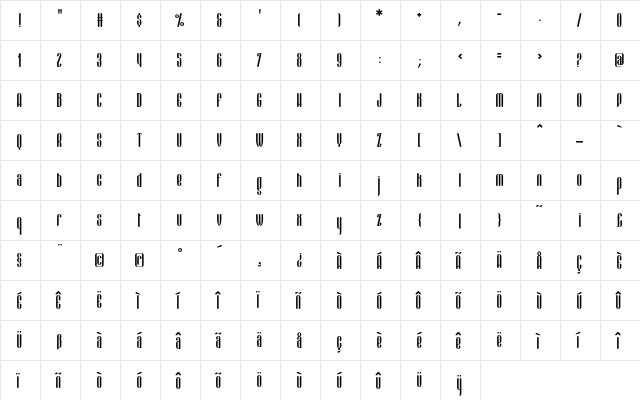 BattleStation Regular  glyph index