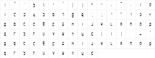 Boxtown Regular  glyph index