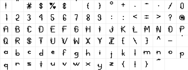 AC3-Mother'sLove Regular  glyph index