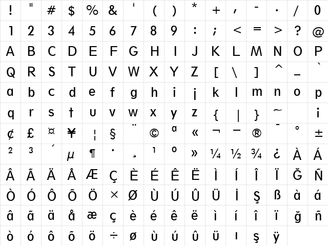 00289 Regular  glyph index