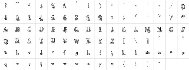 LD Acorn Regular  glyph index