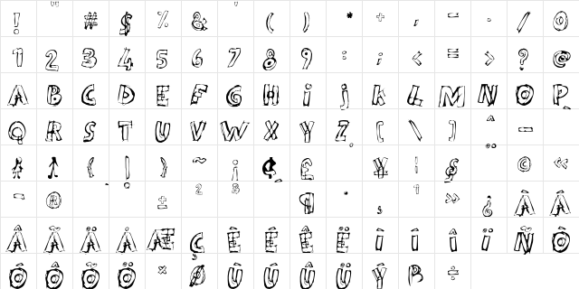 Kidy CapsRegular  glyph index