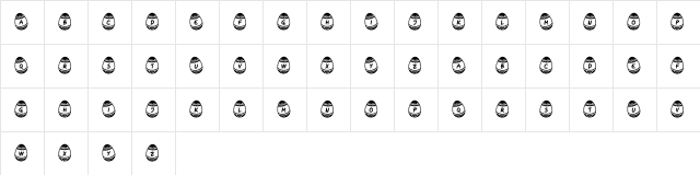 Easter Time Regular  glyph index