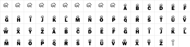 KR Wintry Mix Regular  glyph index