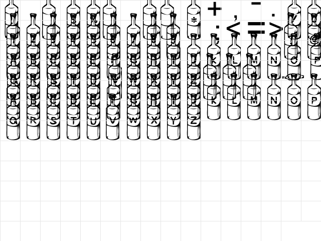 Vodka Regular  glyph index
