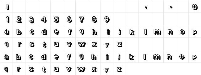 Shaded Mass Regular  glyph index