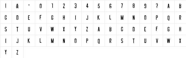 GREETHING Regular  glyph index