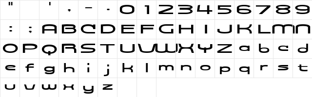 Cosmos Regular  glyph index